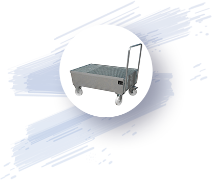 Tekerlekli toplama küveti, çelik sac Tekerlekli toplama küveti, çelik sac