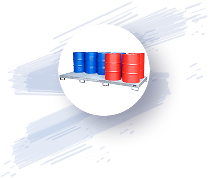 Toplama küveti hacmi 240 l, 10 x 200 litrelik variller Toplama küveti hacmi 240 l, 10 x 200 litrelik variller