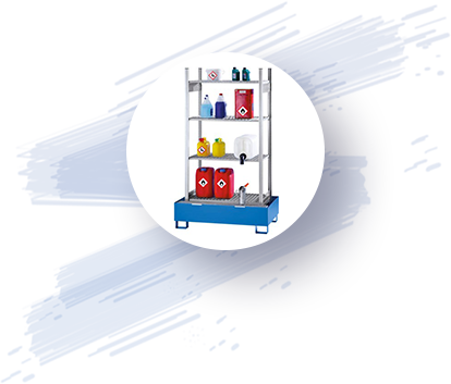 Küçük konteyner tehlikeli madde rafları Küçük konteyner tehlikeli madde rafları