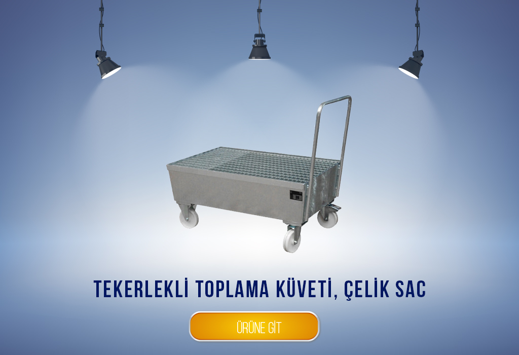 Tekerlekli toplama küveti, çelik sac