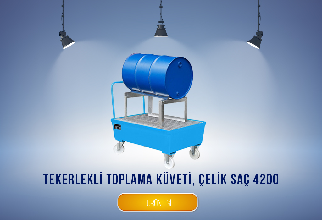Tekerlekli toplama küveti, çelik sac 4200