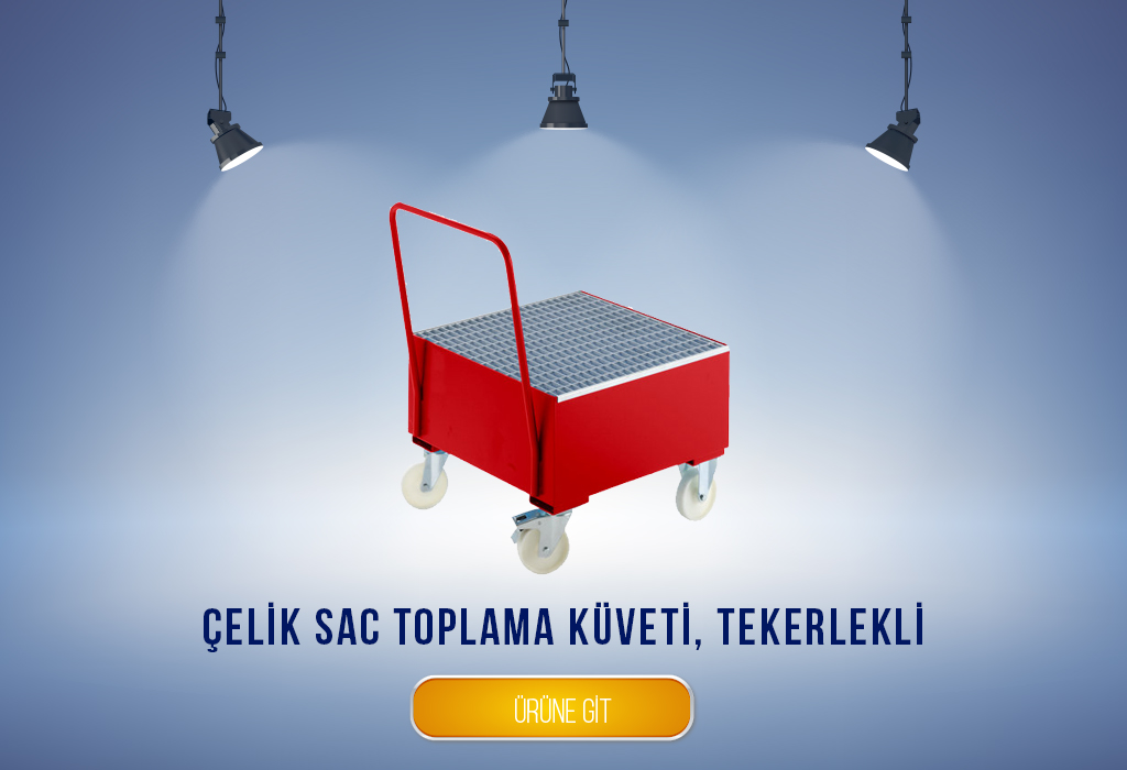 Çelik sac toplama küveti, tekerlekli